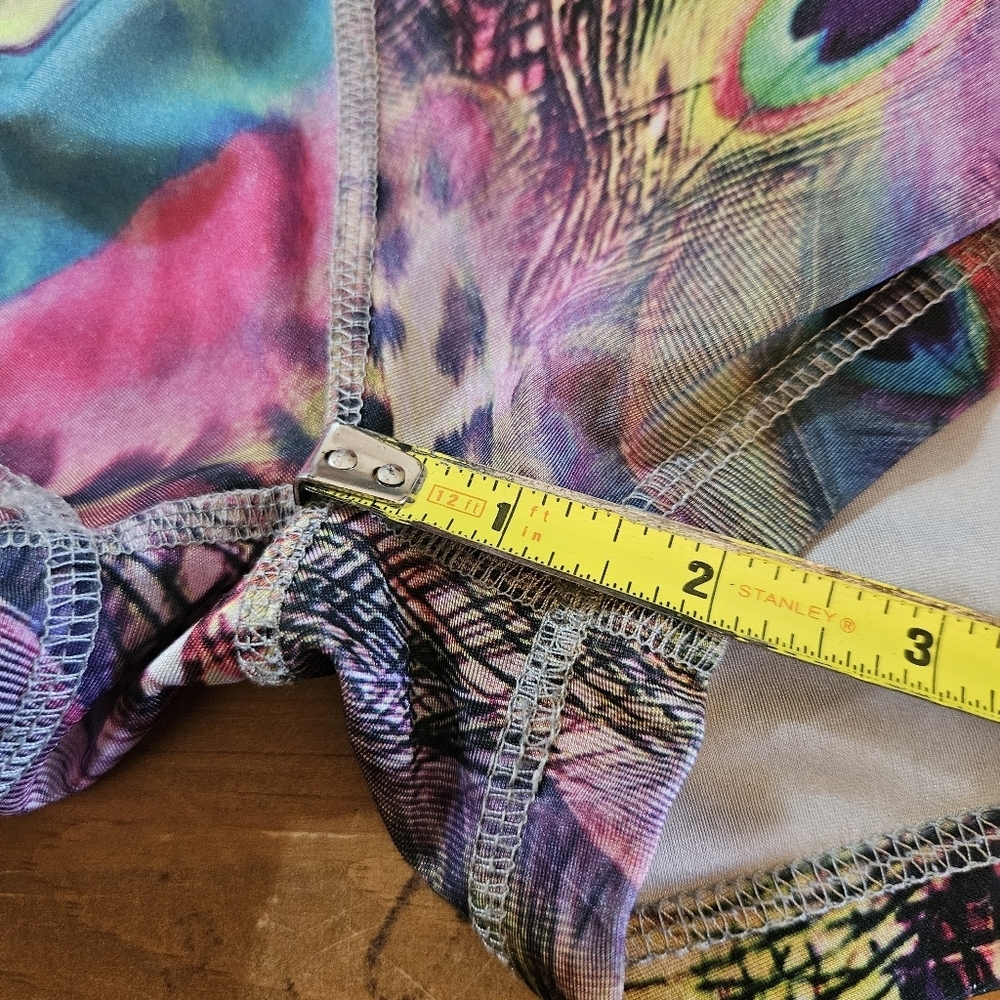 Savage Swim Bikini Bottom Shorts Purple Peacock Print Size Small Beach Festival - Picture 6 of 6